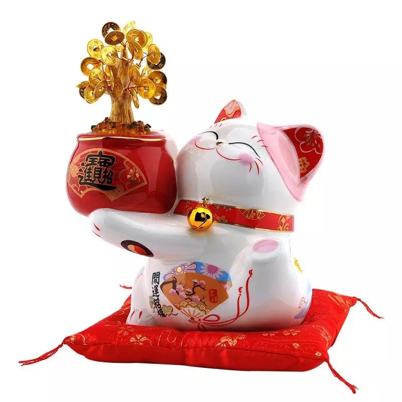  Mèo mang cây tài lộc size nhỏ - 16cm 