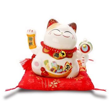 Mèo vẫy tay cầm trống mini