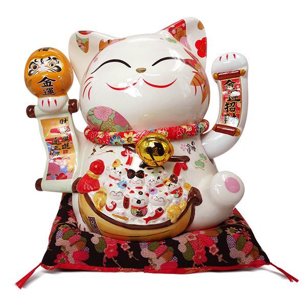 Mèo vẫy tay daruma vàng 28cm