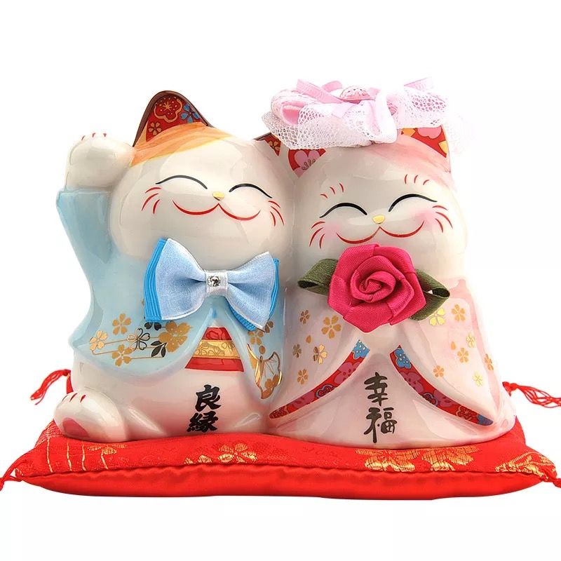 Mèo đôi phu thê 12cm