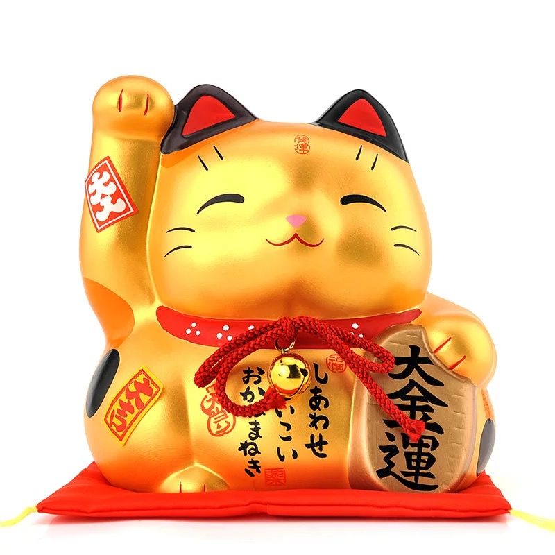 Mèo vàng thương hiệu đeo bao tiền