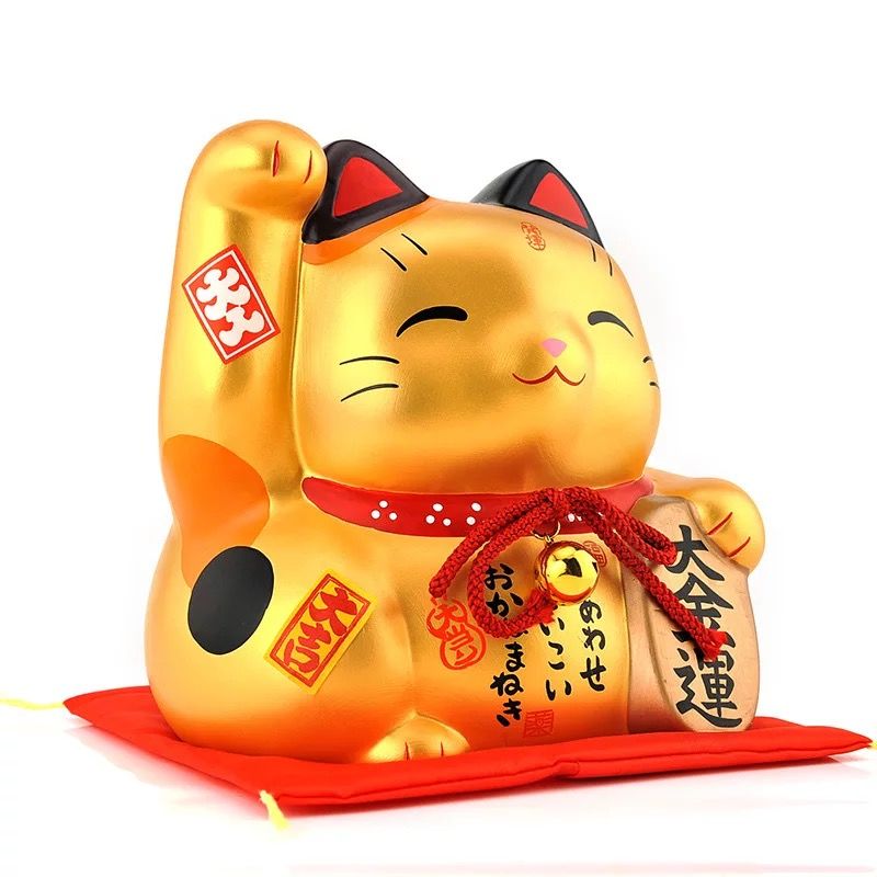 Mèo vàng thương hiệu đeo bao tiền