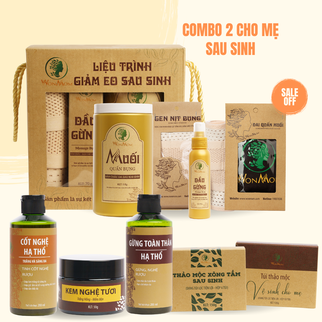 [Sale off 250.000đ] Combo 2 ở cữ sau sinh Wonmom