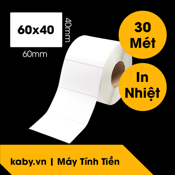 giấy in mã vạch giấy in tem nhãn decal nhiệt 60x40 mm 6x4 cm