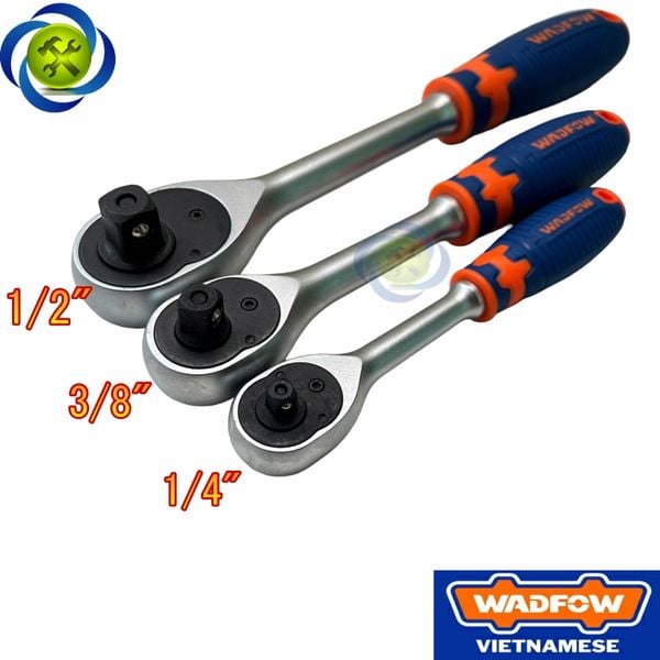 Cần siết tự động WADFOW WRW12xx 1/4 - 3/8 - 1/2 cán cầm bọc nhựa, 72 răng thép CR-V