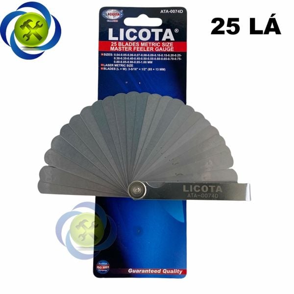 Thước lá đo khe Licota ATA-0074D hệ mét loại 25 lá (0.04-1.0mm)
