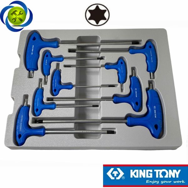 Bộ lục giác chữ T đầu sao 9 cây T10-T50 Kingtony 22309TR
