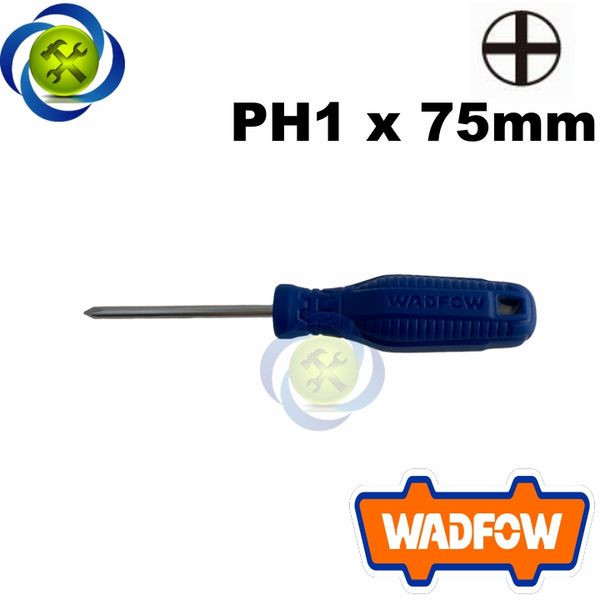 Tua vít bake cán nhựa xanh PH1x75mm Wadfow WSD4913