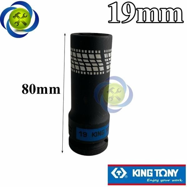Tuýp 19mm đen dài mỏng Kingtony 441519M loại 1/2 có 6 cạnh