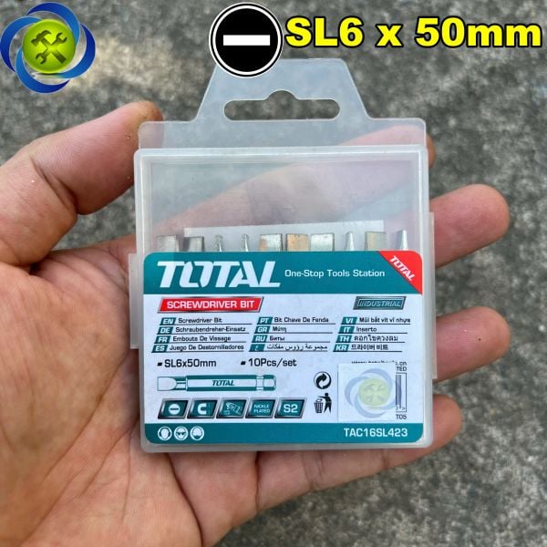 Hộp mũi vít dẹp 6mm x 1.0mm x 50mm TOTAL TAC16SL423 (10cái/hộp)