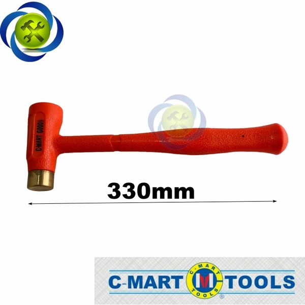 Búa nhựa đầu đồng C-mart G0009 dài 330mm màu cam