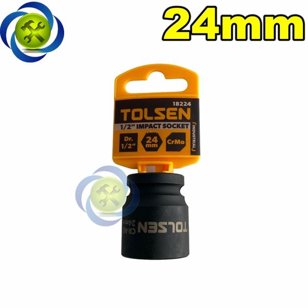 Tuýp 24mm 1/2 đen ngắn Tolsen 18224 loại 6 cạnh thép CR-MO