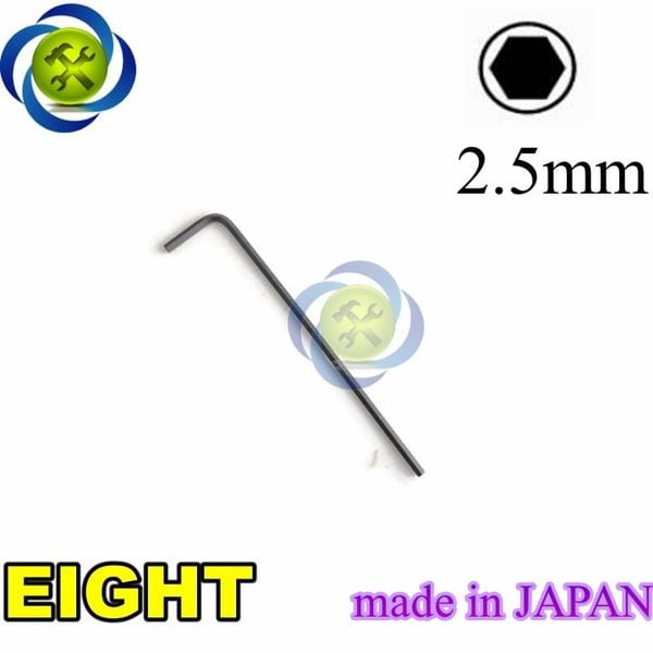 Lục giác chữ L 2,5mm JAPAN Eight 008-2,5 loại 2 đầu bằng kích thước 2,5mm x 17mm x 86mm