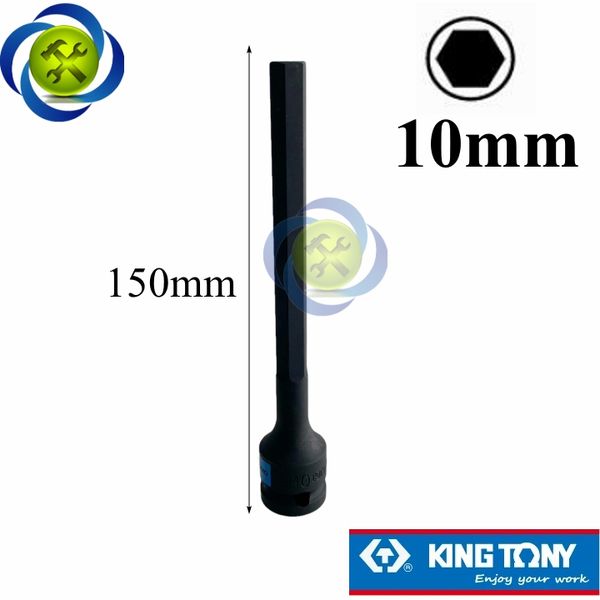 Tuýp đen lục giác 10mm Kingtony 407510 loại 1/2 dài 150mm