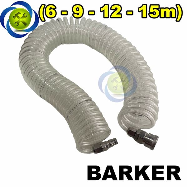Dây hơi xoắn BARKER 5x8mm nhựa PU màu trắng trong có các chiều dài (6-9-12-15mm)