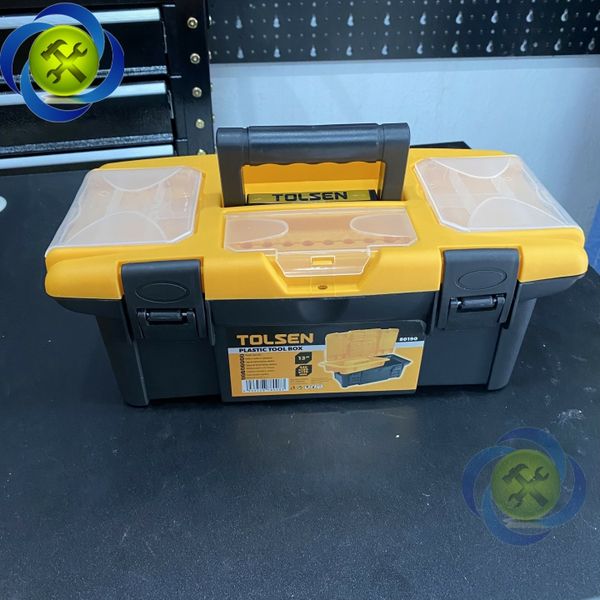 Thùng đồ nghề nhựa mini Tolsen 80190 kích thước 340x180x130mm