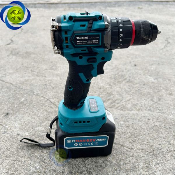 Máy khoan pin MAKITA 3 chức năng, đầu autolock 10mm, động cơ không chổi than