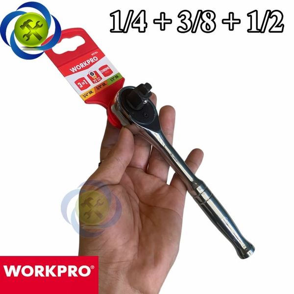 Cần siết tự động Workpro WP271014 ( đầu vuông 1/4 + 3/8 + 1/2 ) 3 trong 1