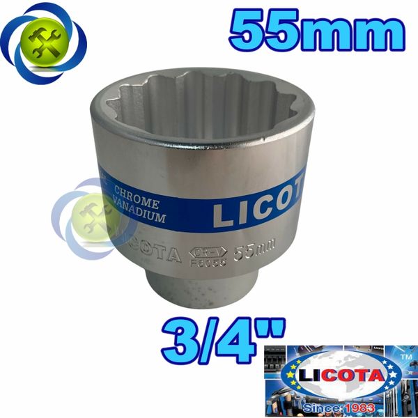 Tuýp 55mm LICOTA loại 3/4 inch 12 cạnh màu trắng F6055B