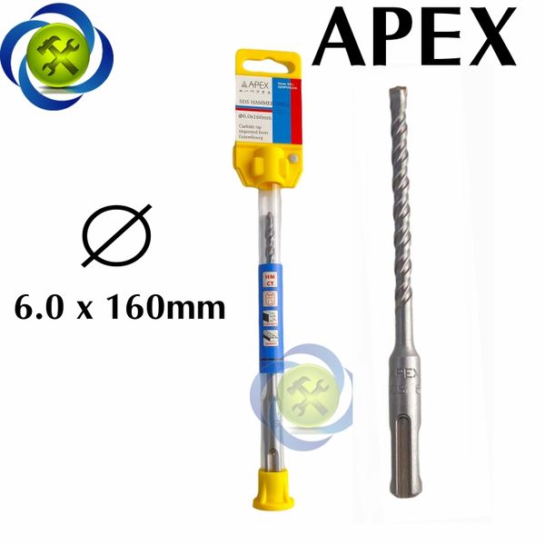 Mũi khoan bê tông 6mm APEX SDWV0206 6 x 160mm loại đầu gài