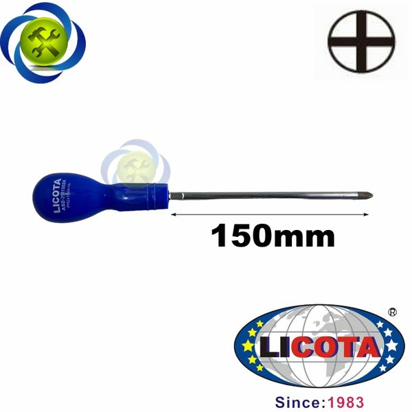 Tua vít bake cán bầu PH2x150mm Licota ASD-2561502H màu xanh