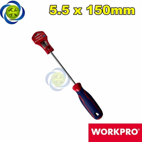 Tua vít dẹp 5.5x150mm tay cầm bọc cao su Workpro WP221017