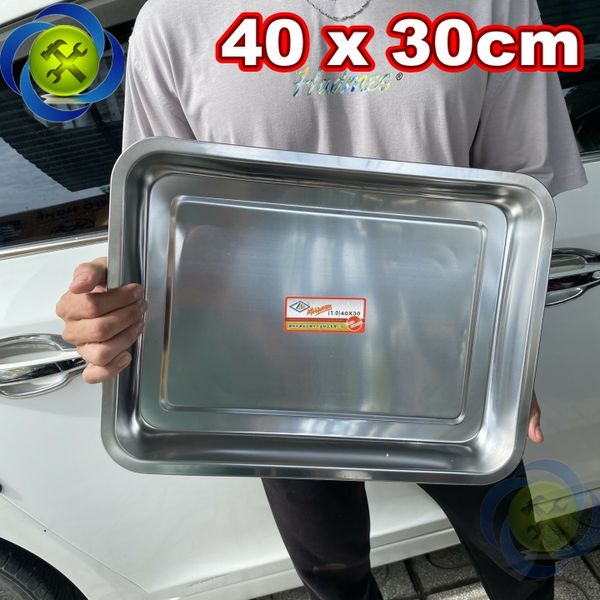 Khay inox kích thước 40x30cm đựng dụng cụ đồ nghề