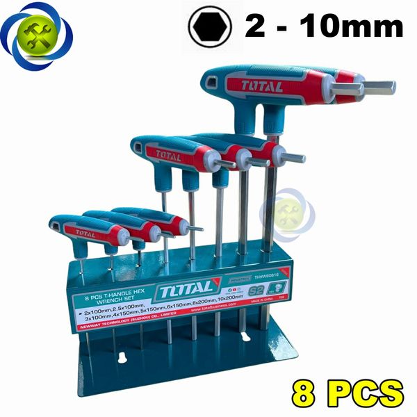Bộ lục giác chữ T 8 chi tiết Total THHW80816 (2-10mm) đế sắt