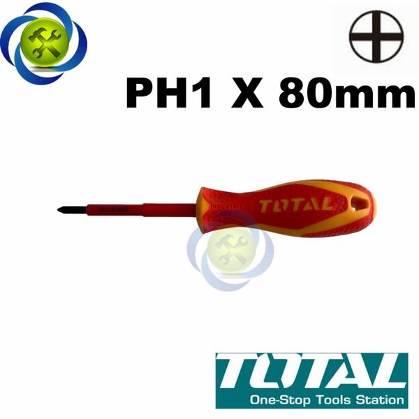 Tua vít bake cách điện PH1x80mm Total THTISPH180
