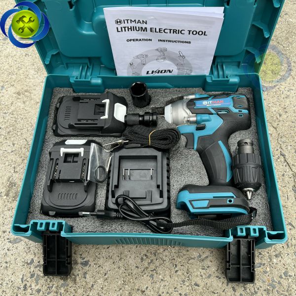 Máy siết bu lông đầu 2 trong 1 HITMAN VND-9017 lực siết 360Nm, không chổi than