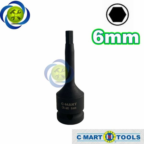 Tuýp lục giác đen 6mm C-mart F0049-H06 loại 1/2 dài 78mm