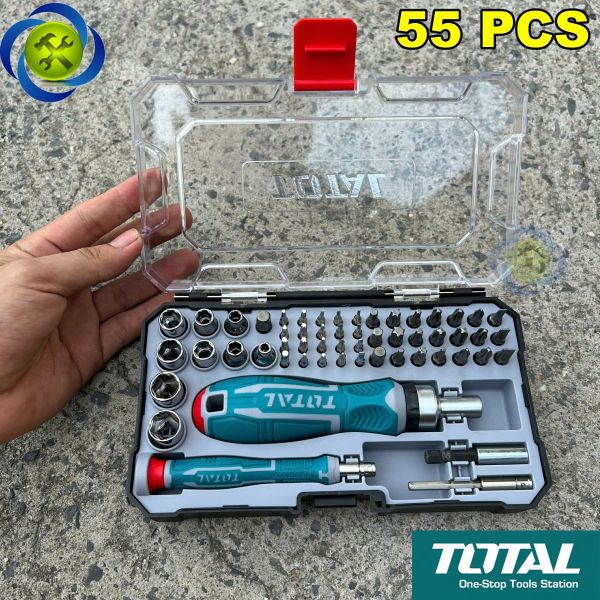 Bộ tua vít 55 chi tiết đa năng TOTAL TACSD30556 cán vặn tự động