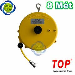 Cuộn dây hơi treo tự rút 8m TOP HR-600 ống 5mm x 8mm HỘP NHỰA VÀNG