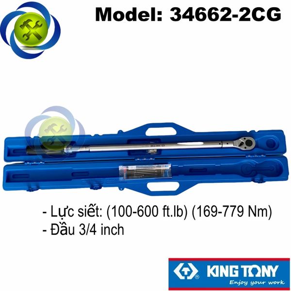 Cần siết lực 3/4 Kingtony 34662-2CG (100-600 ft.lb) (169-779 Nm) dài 1234mm