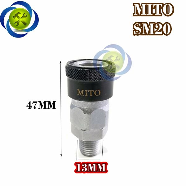 Đầu nối hơi ren ngoài 13mm Mito SM20 (đầu cái) loại 1/4 PT