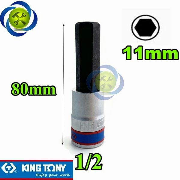 Tuýp lục giác 11mm Kingtony 403511 loại 1/2 dài 80mm