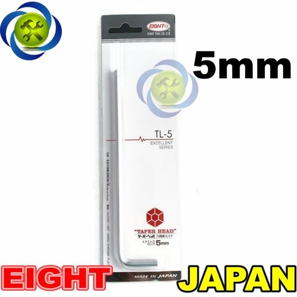 Lục giác nhật chữ L 5mm EIGHT TL-5 made in JAPAN chiều dài 160mm