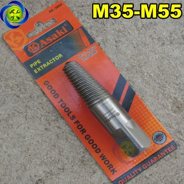 Mũi taro tháo ren ống nước bị gãy ASAKI AK-3694 ren M35-M50 (ống 27mm)
