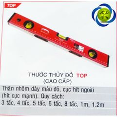 Thước thủy 600mm TOP TT-600 có từ tính thân màu đỏ