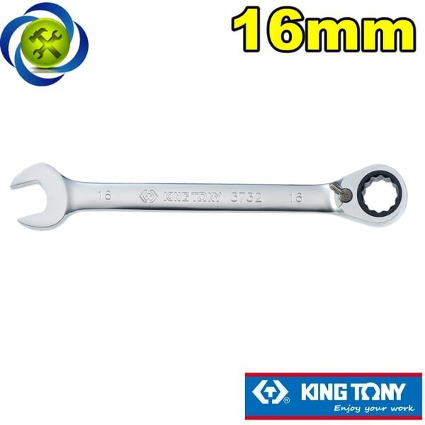 Cờ lê vòng miệng tự động 16mm Kingtony 373216M có khóa gạt