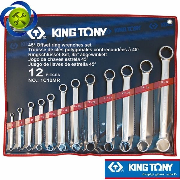 Bộ cờ lê hai đầu vòng thẳng Kingtony 1C12MR 12 chi tiết 6-32mm