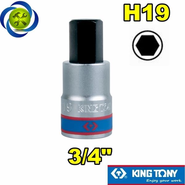 Tuýp lục giác 19mm Kingtony 602519 loại 3/4 trắng-đen