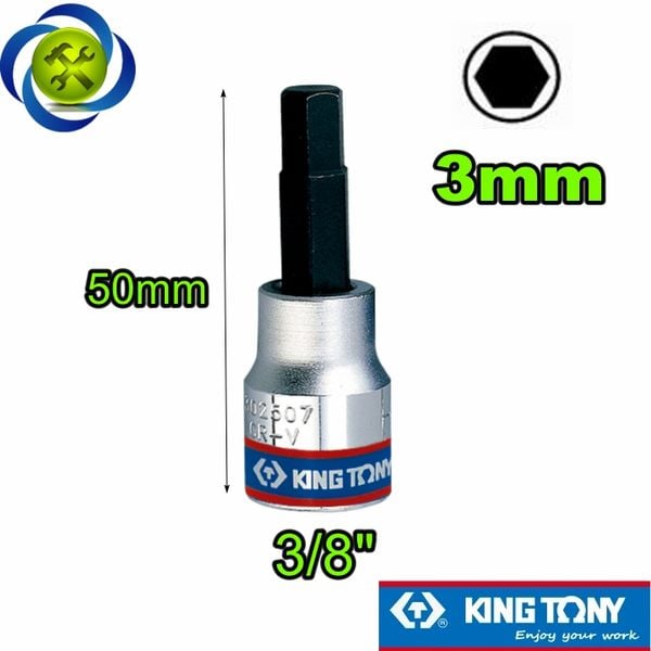 Tuýp lục giác 3mm Kingtony 302503 loại 3/8 trắng-đen