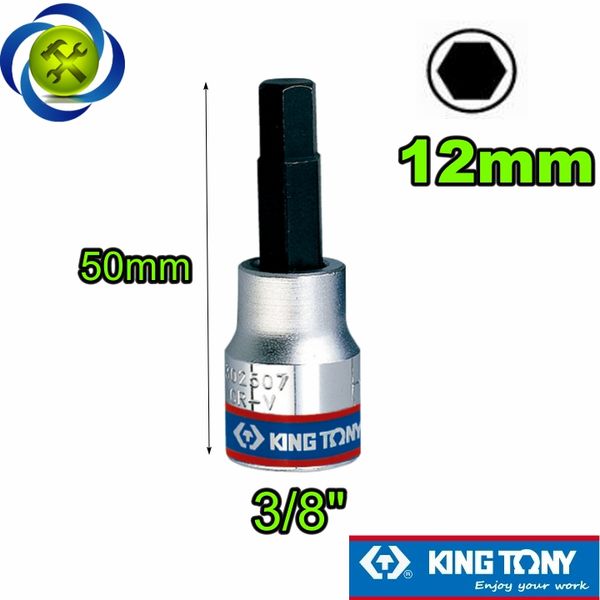 Tuýp lục giác 12mm Kingtony 302512 loại 3/8 trắng-đen