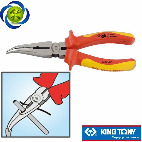 Kìm mũi cong cách điện Kingtony 6336-08A dài 200mm