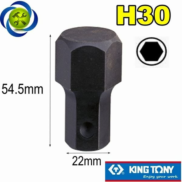 Mũi lục giác 30mm Kingtony 195430H loại gắn tuýp 3/4 609622M