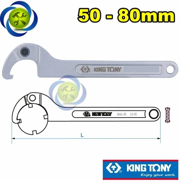 Cờ lê móc Kingtony 3641-80 (50-80mm)