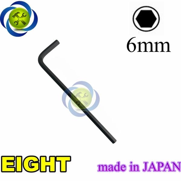 Lục giác chữ L 6mm JAPAN Eight 008-6 loại 2 đầu bằng kích thước 6mm x 32mm x 133mm