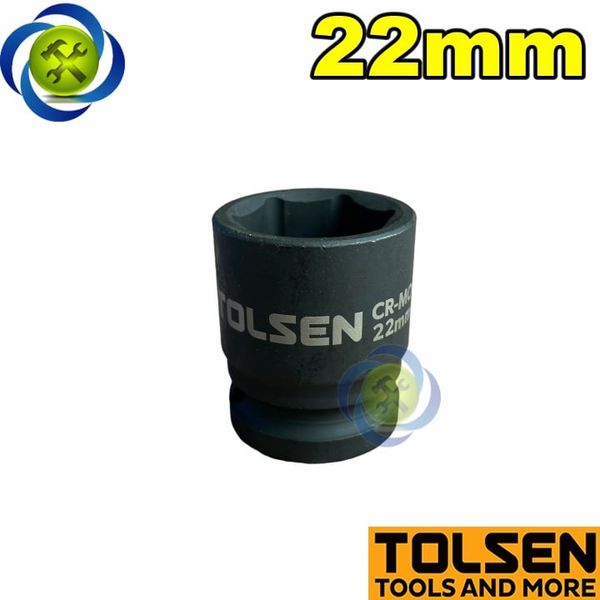 Tuýp 22mm 1/2 đen ngắn Tolsen 18222 loại 6 cạnh thép CR-MO