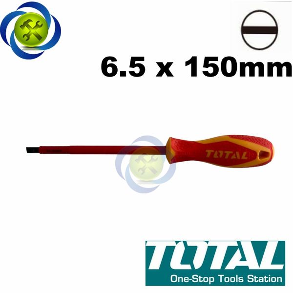 Tua vít dẹp cách điện 6.5x150mm Total THTIS6150